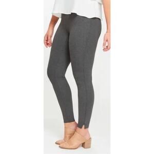 Spanx Ankle Length Ponte Hem Slit Leggings Charcoal Gray